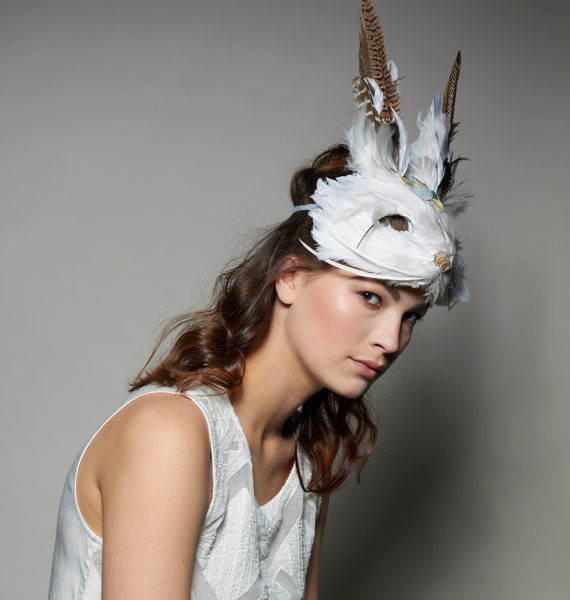 Luxury Embellished Mother Of Pearl White Rabbit Mask - Bespoke Masks ...